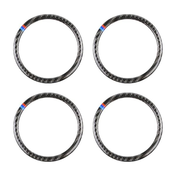 4 PCS Three Color Carbon Fiber Car Horn Ring Decorative Sticker for BMW F30 2013-2018 / F34 2013-2017 - Image 2