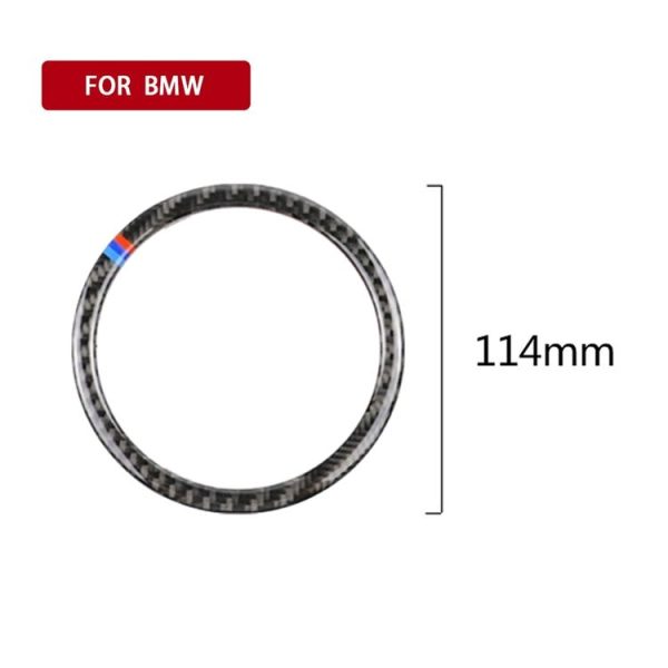 4 PCS Three Color Carbon Fiber Car Horn Ring Decorative Sticker for BMW F30 2013-2018 / F34 2013-2017 - Image 4