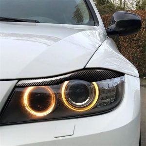 Carbon Fiber Car Mould Pressing Lamp Eyebrow Decorative Sticker for BMW E90 / E91 2005-2011