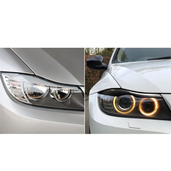 Carbon Fiber Car Mould Pressing Lamp Eyebrow Decorative Sticker for BMW E90 / E91 2005-2011 - Image 6