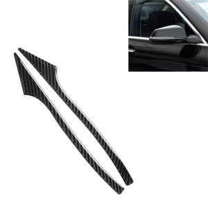 Carbon Fiber Car Rearview Mirror Bumper Strip Decorative Sticker for BMW 5 Series E60 2008-2010 / F10 2011-2017 / F07 2010-2015 / F01 2010-2015