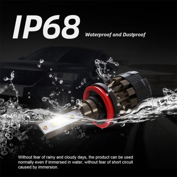 2 PCS KINGSOFE H8 / H9 / H11 DC9-36V / 18W / 6000K / 2000LM IP68 Car LED Headlight Lamps - Image 4