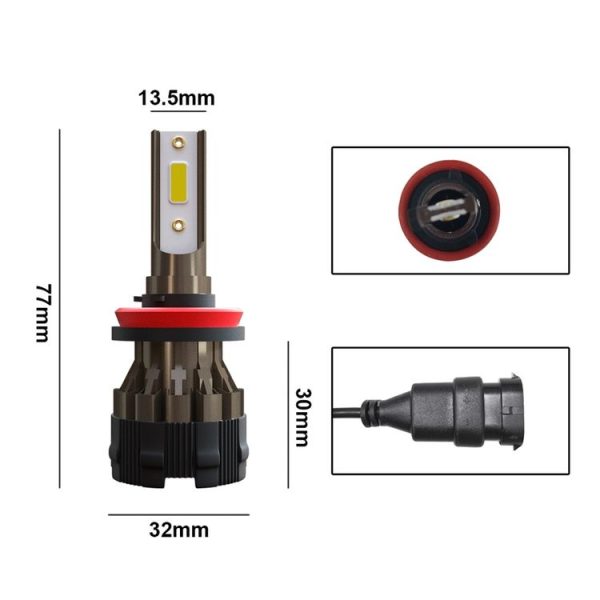 2 PCS KINGSOFE H8 / H9 / H11 DC9-36V / 18W / 6000K / 2000LM IP68 Car LED Headlight Lamps - Image 9