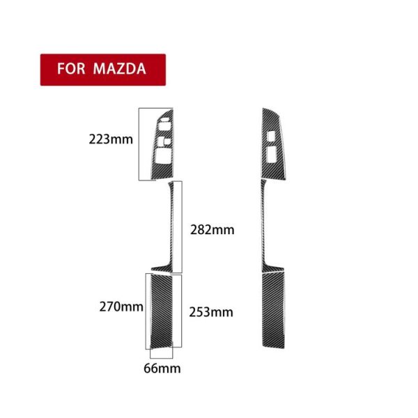 6 in 1 Car Carbon Fiber Left and Right Driving Seat Lift Decorative Sticker for Mazda RX8 2004-2008, Left Drive High-configured - Image 2