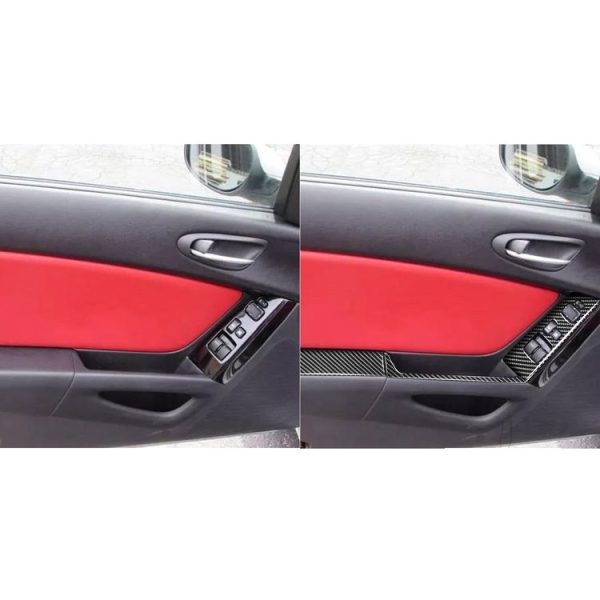 6 in 1 Car Carbon Fiber Left and Right Driving Seat Lift Decorative Sticker for Mazda RX8 2004-2008, Left Drive High-configured - Image 6