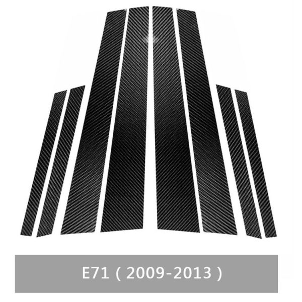 Car Carbon Fiber B Pillar Decorative Sticker for BMW X6 E71 2009-2013, Left and Right Drive Universal - Image 2