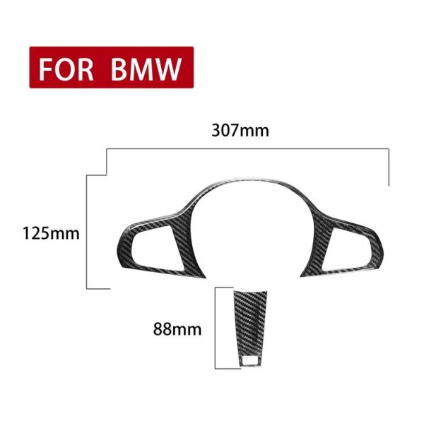 Car Carbon Fiber Steering Wheel Decorative Sticker without ACC for BMW 3 Series G20 / G28 / 325Li / 330d / 335 2019-2020, Left and Right Drive Universal - Image 2