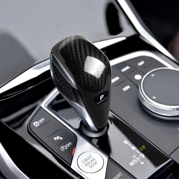 Car Carbon Fiber Gear Shift Knob Decorative Sticker for BMW 3 Series G20 / G28 / 325Li / 330d / 335 2019-2020, Left and Right Drive Universal - Image 5