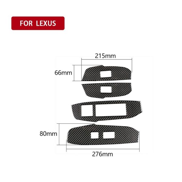 Car Carbon Fiber Window Glass Lift Decorative Sticker for Lexus NX200 / 200t / 300h 2014-2021, Right Drive - Image 2