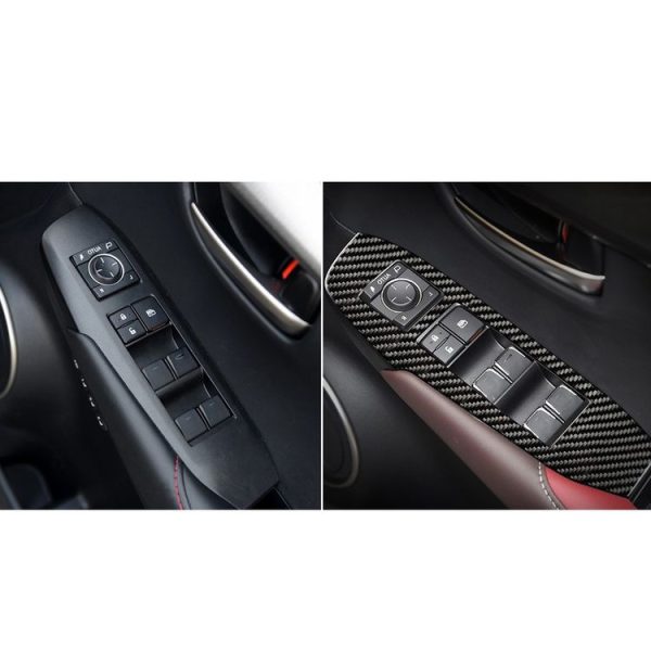 Car Carbon Fiber Window Glass Lift Decorative Sticker for Lexus NX200 / 200t / 300h 2014-2021, Right Drive - Image 5
