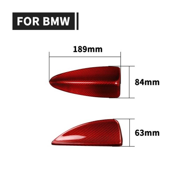 Car Carbon Fiber Antenna Decorative Cover for BMW 5 Series E60 2003-2010, E Style (Red) - Image 5