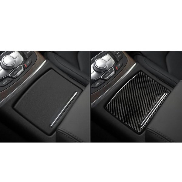 Car Carbon Fiber Water Cup Holder Panel Decorative Sticker for Audi A6 S6 C7 A7 S7 4G8 2012-2018, Left and Right Drive Universal - Image 7