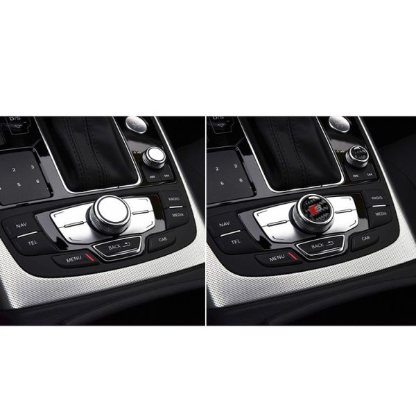 Car Carbon Fiber Multimedia Knob Decorative Sticker for Audi A6 S6 C7 A7 S7 4G8 2012-2018, Left and Right Drive Universal - Image 6