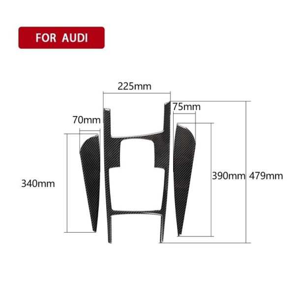 Car Carbon Fiber Gear Shift Position + Side Panel Decorative Sticker for Audi A6 2005-2011, Right Drive, High Configuration - Image 6