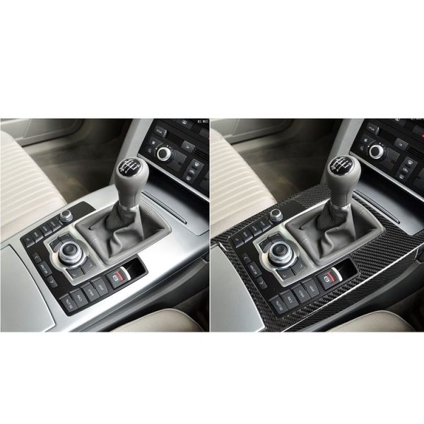 Car Carbon Fiber Gear Shift Position + Side Panel Decorative Sticker for Audi A6 2005-2011, Right Drive, High Configuration - Image 7
