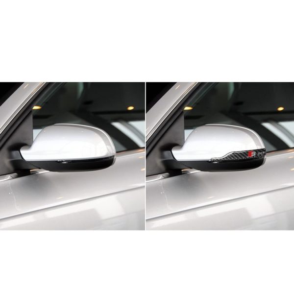 Car Carbon Fiber S Line Pattern Rearview Mirror Anti-collision Sticker for Audi TT, Left and Right Drive Universal - Image 7