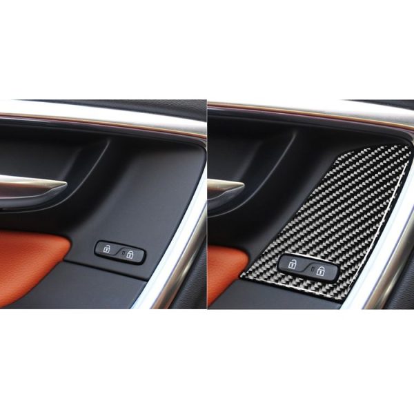 4 PCS Car Carbon Fiber Window Lifting Button Decorative Stickers for Volvo V60 / XC60 2010-2017 / S60 2010-2018, Left Drive - Image 7