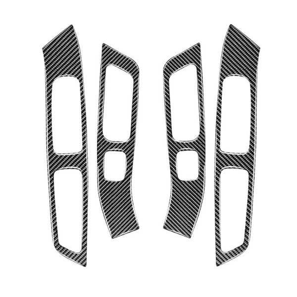 4 PCS Car Carbon Fiber Window Lifting Panel Decorative Stickers for Volvo V60 2010-2017 / S60 2010-2018, Left and Right Drive Universal - Image 2