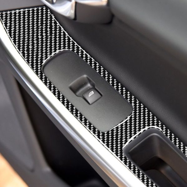 4 PCS Car Carbon Fiber Window Lifting Panel Decorative Stickers for Volvo V60 2010-2017 / S60 2010-2018, Left and Right Drive Universal - Image 6