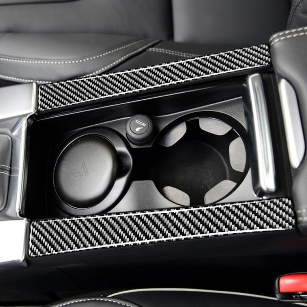 Car Carbon Fiber Armrest Cup Holder Decorative Stickers for Volvo V60 2010-2017 / S60 2010-2018, Left and Right Drive Universal - Image 6