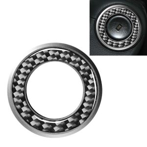 Car Carbon Fiber Ignition Key Ring Decorative Sticker for Chevrolet Cruze 2009-2015, Left and Right Drive Universal (Silver)