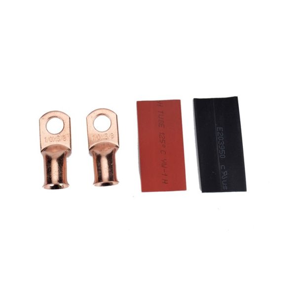 10 PCS AWG T2 Copper Heavy-duty Cold-pressed Wire Terminals 1 / 0 x 3 / 8 with Heat Shrinkable Tube - Image 3