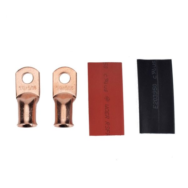 10 PCS AWG T2 Copper Heavy-duty Cold-pressed Wire Terminals 1 / 0 x 5 / 16 with Heat Shrinkable Tube - Image 3