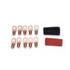 10 PCS AWG T2 Copper Heavy-duty Cold-pressed Wire Terminals 2 x 3 / 8 with Heat Shrinkable Tube