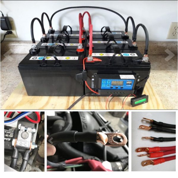 10 PCS AWG T2 Copper Heavy-duty Cold-pressed Wire Terminals 2 x 3 / 8 with Heat Shrinkable Tube - Image 6