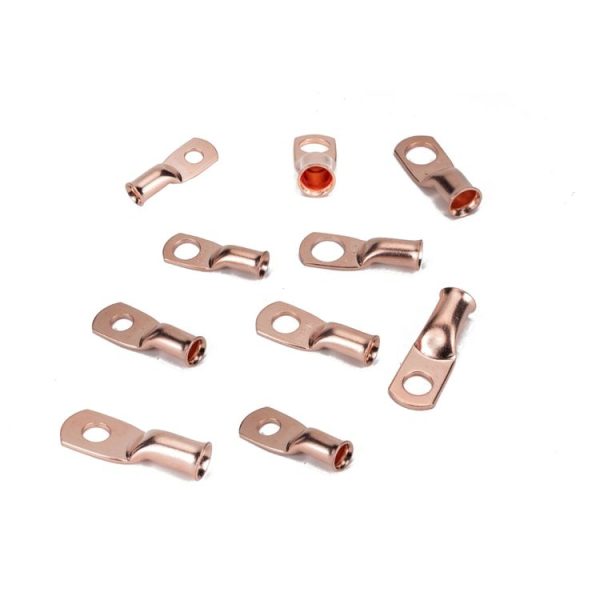 10 PCS AWG T2 Copper Heavy-duty Cold-pressed Wire Terminals 2 x 5 / 16 with Heat Shrinkable Tube - Image 2