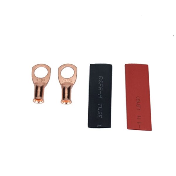 10 PCS AWG T2 Copper Heavy-duty Cold-pressed Wire Terminals 8 x 3 / 8 with Heat Shrinkable Tube - Image 3
