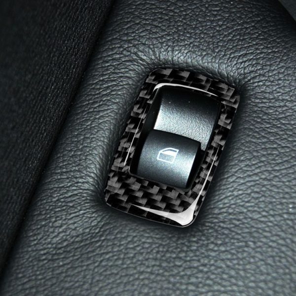 4 in 1 Car Carbon Fiber Tricolor Window Lift Switch Panel Decorative Sticker for BMW 2008-2013 X5 E70 / 2009-2014 X6 E71, High Configuration Left Drive - Image 7