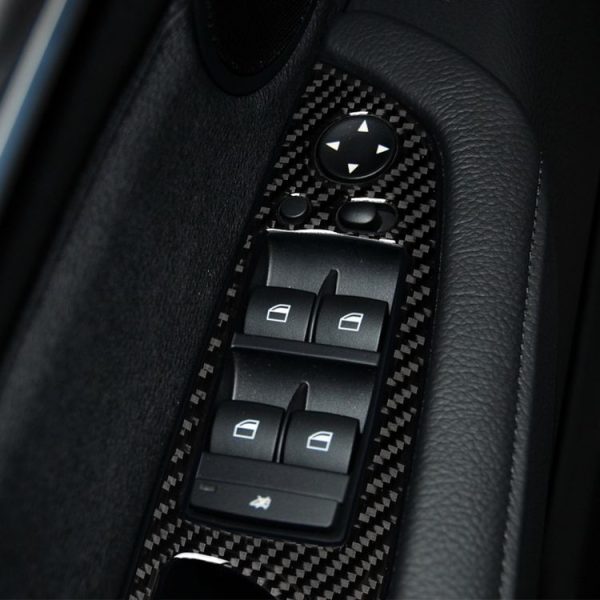 4 in 1 Car Carbon Fiber Tricolor Window Lift Switch Panel Decorative Sticker for BMW 2008-2013 X5 E70 / 2009-2014 X6 E71, High Configuration Left Drive - Image 8