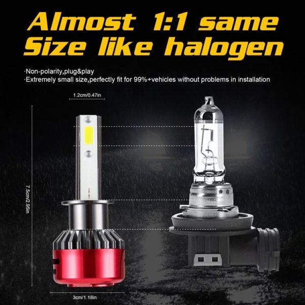 2 PCS I5 H1 DC9-30V 26W 6000K 2400LM IP67 Car High Bright LED Headlight Lamps - Image 5