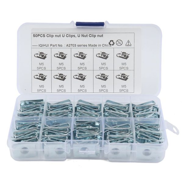 50 PCS B Nut Kit Spire Clips M5 Zinc Speed Fasteners Lug Nuts - Image 2