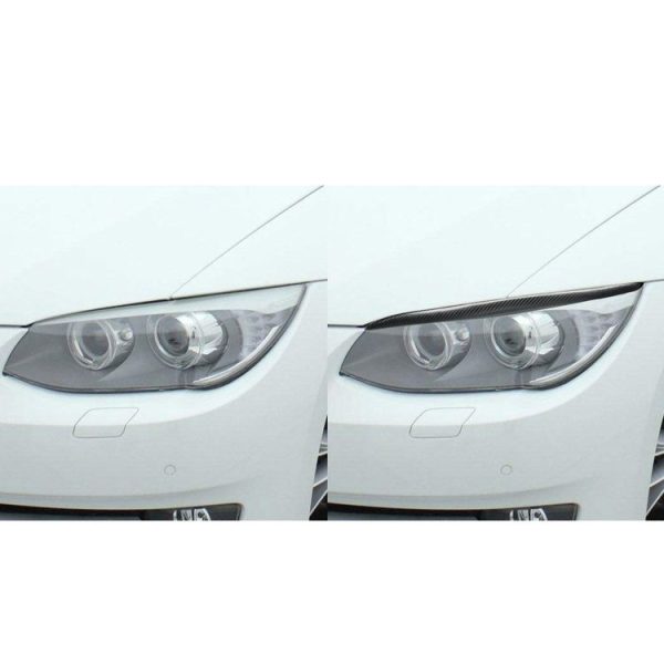 2 PCS Carbon Fiber Car Lamp Eyebrow Decorative Sticker for 2005-2012 BMW 3 Series E92 M3 - Image 7