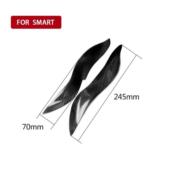 2 PCS Carbon Fiber Car Lamp Eyebrow Decorative Sticker for 2003-2006 Smart W451 - Image 4