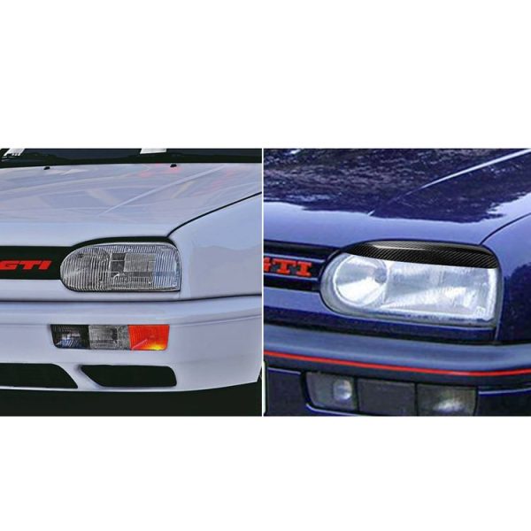 2 PCS Carbon Fiber Car Lamp Eyebrow Decorative Sticker for 1992-1999 Volkswagen Golf 3 / MK3 - Image 7