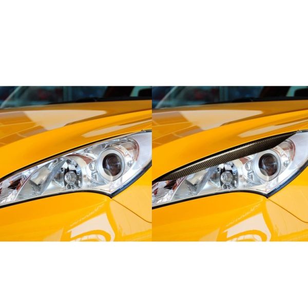 2 PCS Carbon Fiber Car Lamp Eyebrow Decorative Sticker for 2009-2011 Hyundai Genesis Coupe - Image 7