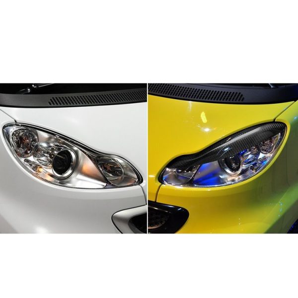 2 PCS Carbon Fiber Car Lamp Eyebrow Decorative Sticker for 2007-2014 Smart W451 - Image 7