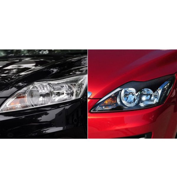 2 PCS Carbon Fiber Car Lamp Eyebrow Decorative Sticker for 2009-2011 Ford Focus - Image 7