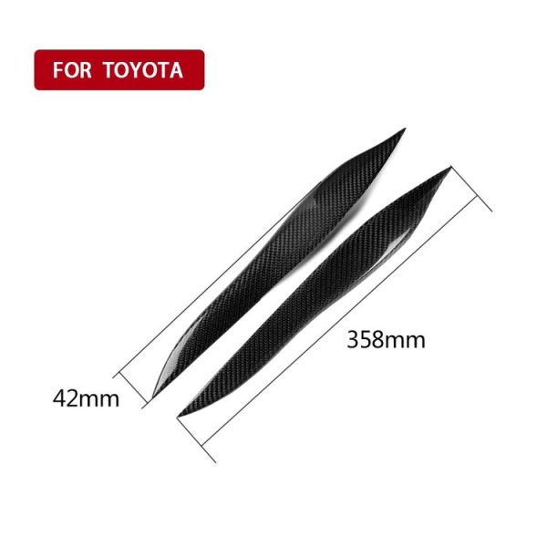 2 PCS Carbon Fiber Car Lamp Eyebrow Decorative Sticker for 2005-2009 Toyota Crown - Image 4