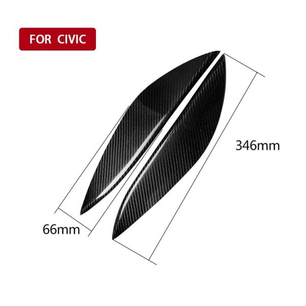 2 PCS Carbon Fiber Car Lamp Eyebrow Decorative Sticker for 2001-2003 Honda Civic - Image 4