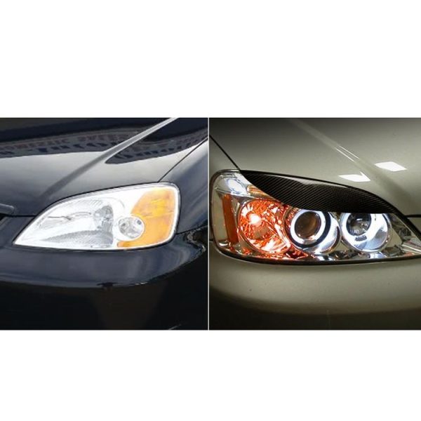 2 PCS Carbon Fiber Car Lamp Eyebrow Decorative Sticker for 2001-2003 Honda Civic - Image 7