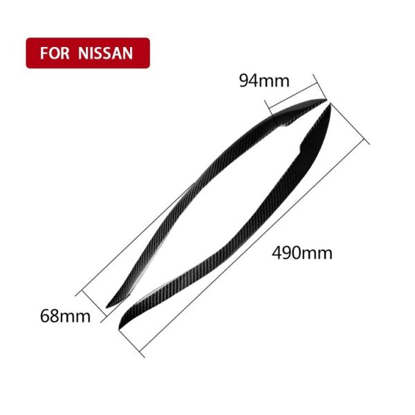 2 PCS Carbon Fiber Car Lamp Eyebrow Decorative Sticker for 1999-2002 Nissan 200SX S15 - Image 4