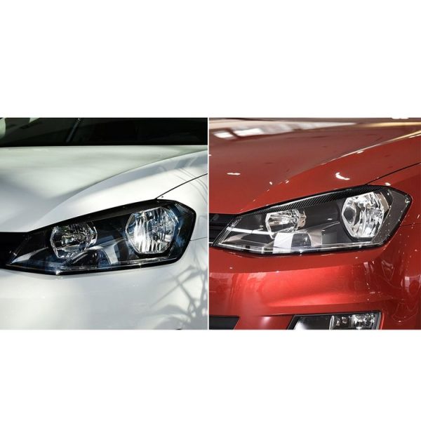 2 PCS Carbon Fiber Car Lamp Eyebrow Decorative Sticker for 2014-2016 Volkswagen Golf 7 / MK5 - Image 7