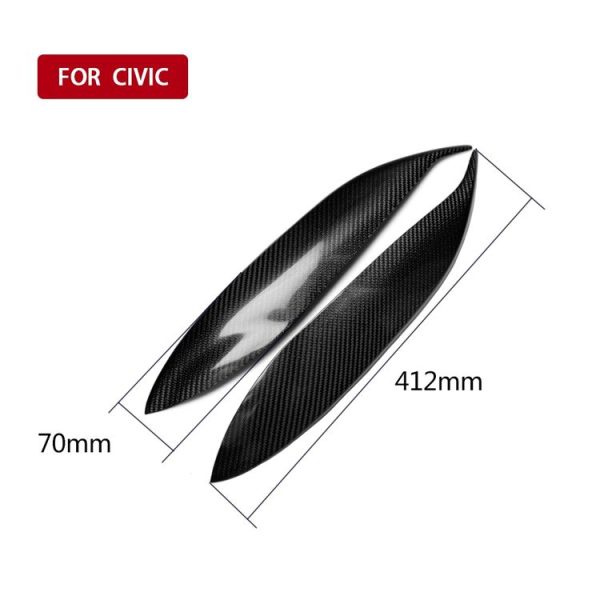 2 PCS Carbon Fiber Car Lamp Eyebrow Decorative Sticker for 1996-1998 Honda Civic - Image 4