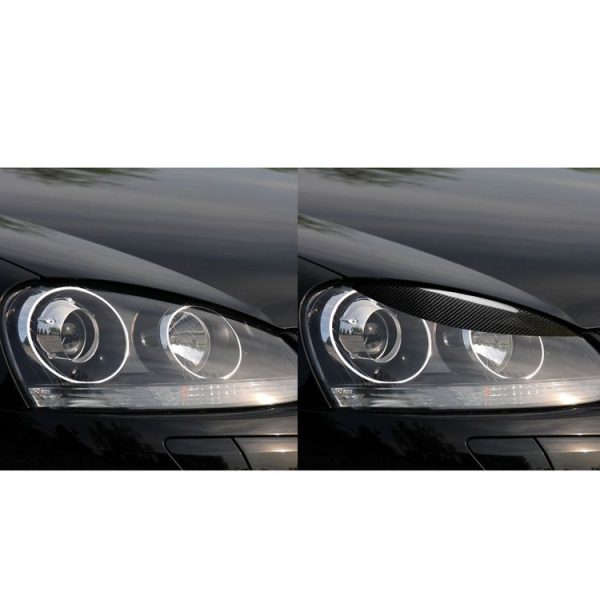 2 PCS Carbon Fiber Car Lamp Eyebrow Decorative Sticker for Volkswagen Golf 5 / MK5 / Sagitar - Image 7