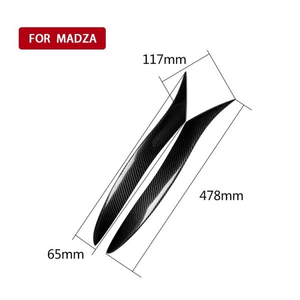 2 PCS Carbon Fiber Car Lamp Eyebrow Decorative Sticker for 2009-2012 Mazda New RX8 - Image 4