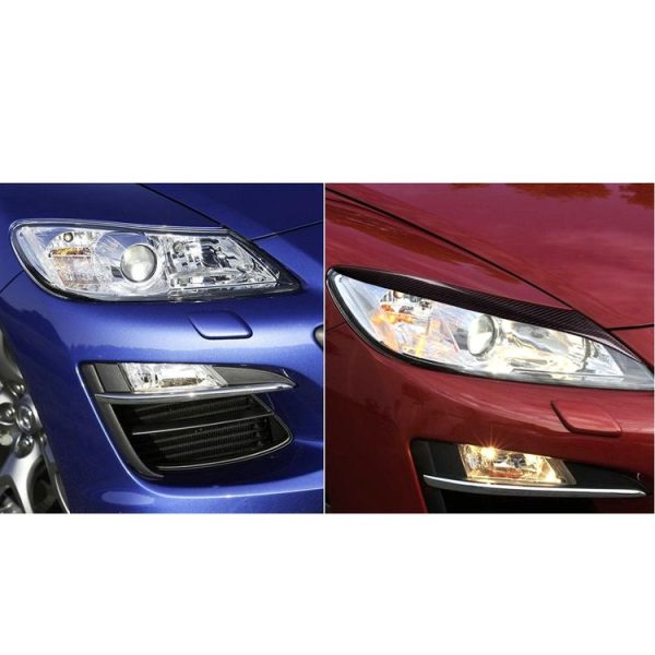 2 PCS Carbon Fiber Car Lamp Eyebrow Decorative Sticker for 2009-2012 Mazda New RX8 - Image 7